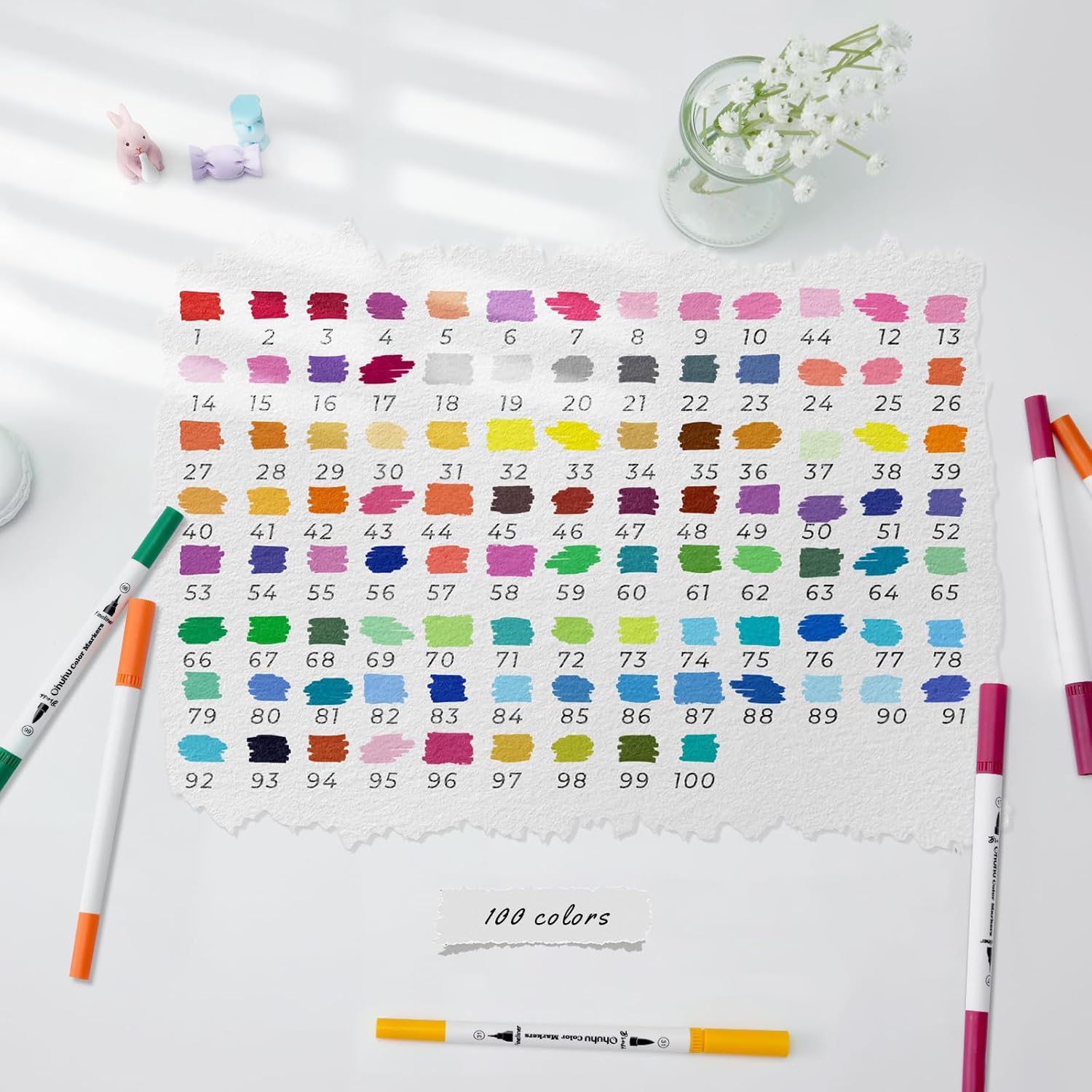 100 Colors Dual Brush Markers - Image 2