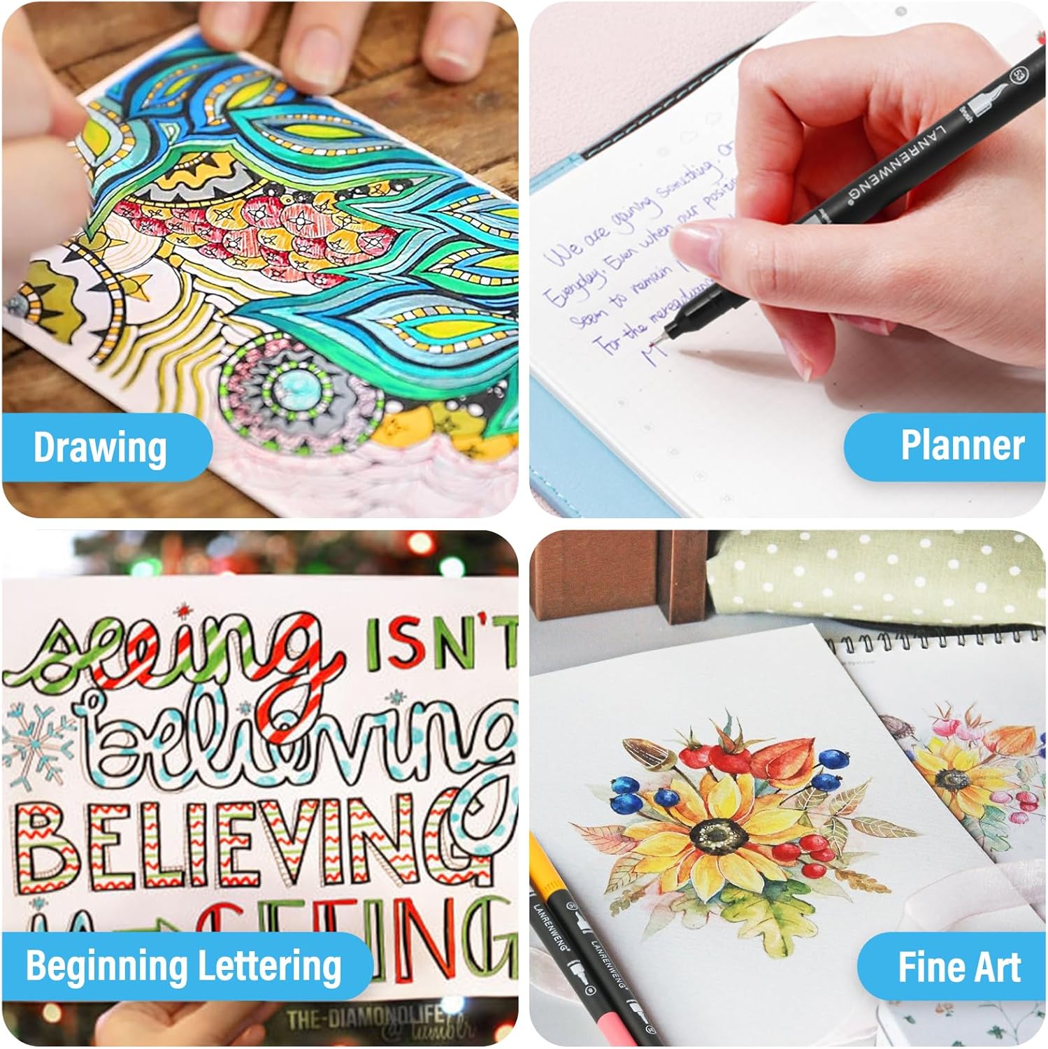 100 Colors Duo Tip Pens Fineliners Art Markers - Image 3