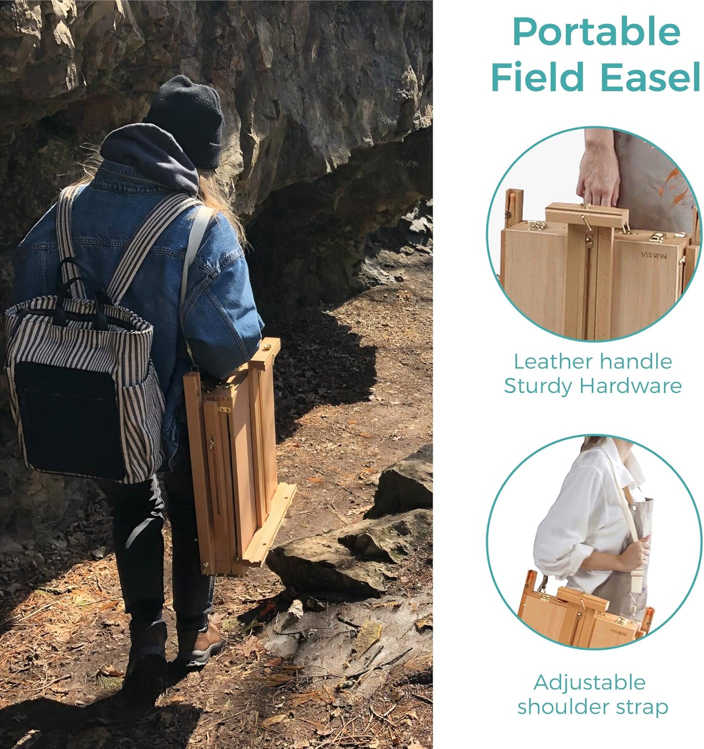 Adjustable Sketchbox Easel with Drawer - Image 4