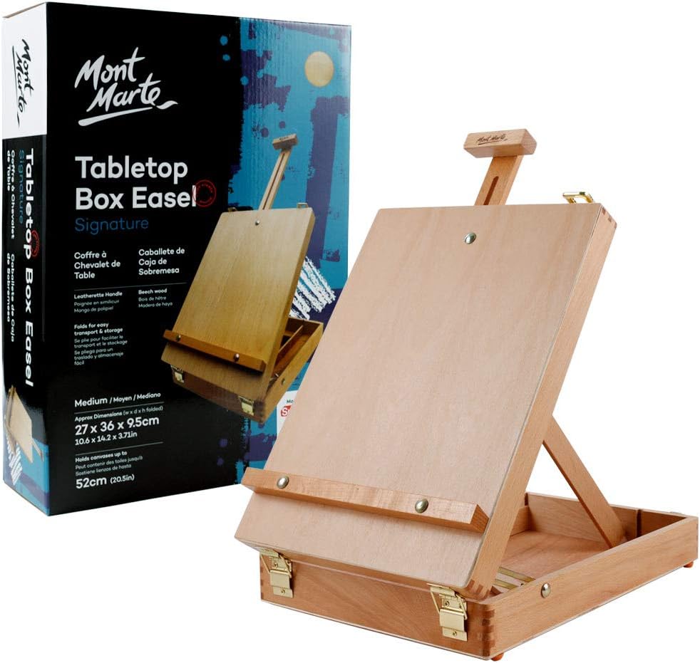 Adjustable Table Top Wood Box Easel